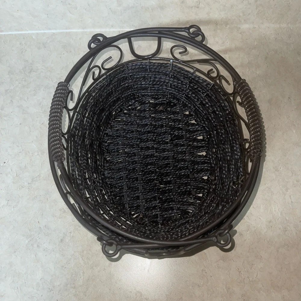 Wrought Iron Basket with Handle